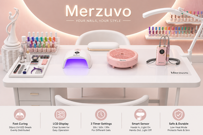 Merzuvo™ Cordless UV Nail Lamp – Salon-Grade Fast &amp; Even Curing