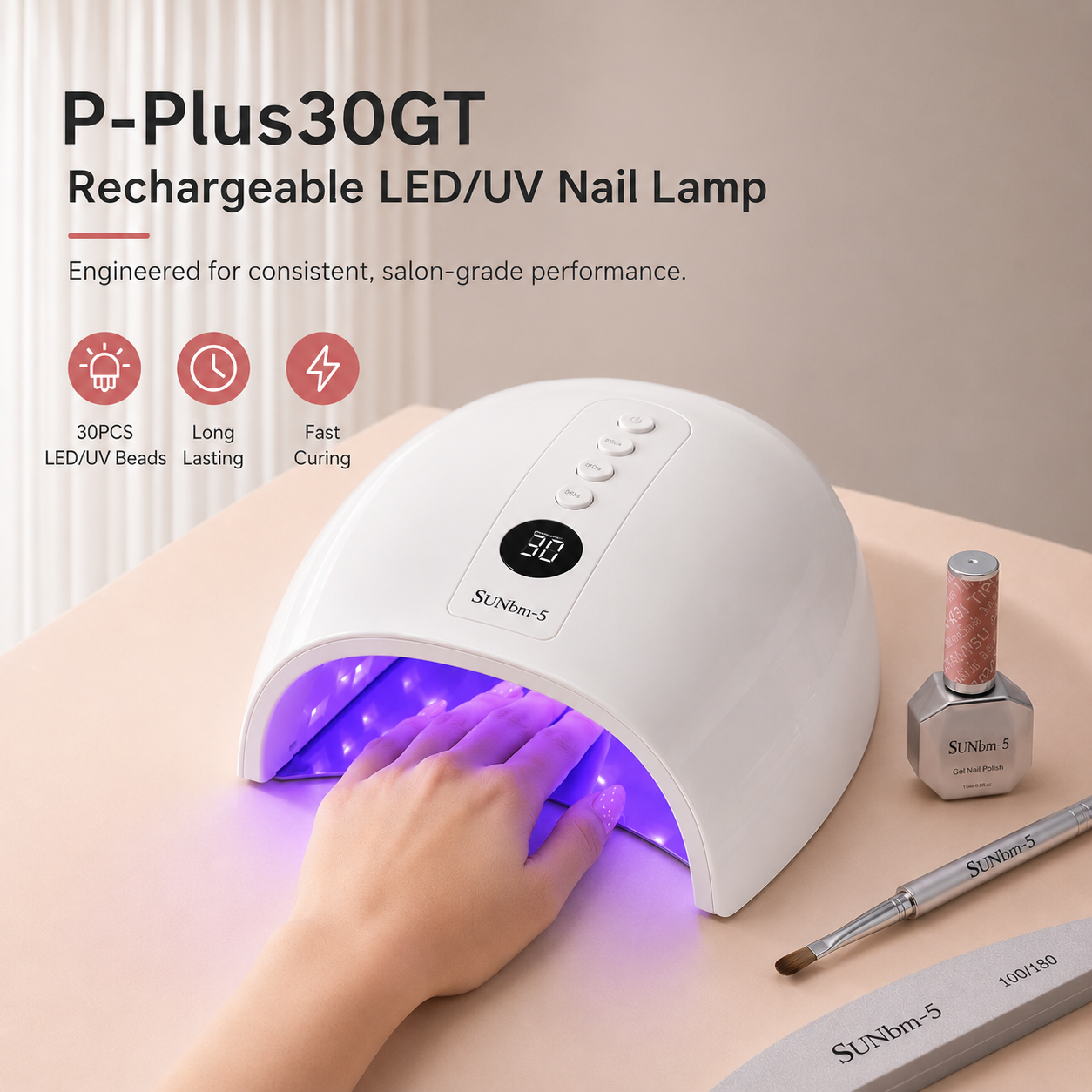 Merzuvo™ Cordless UV Nail Lamp – Salon-Grade Fast &amp; Even Curing