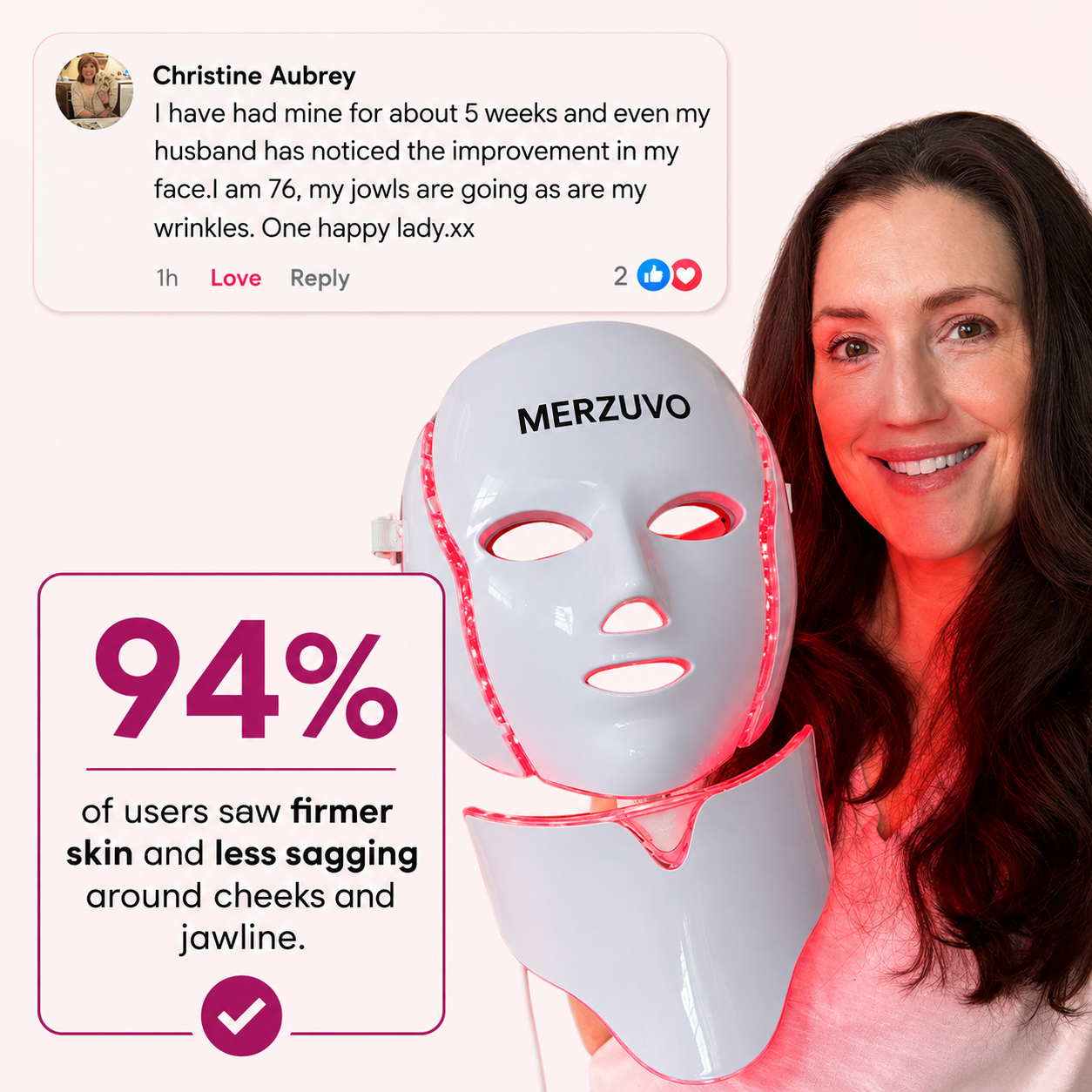 Merzuvo AuraLift Pro™ — Facial Sculpting LED Mask for Jowls & Lower Face