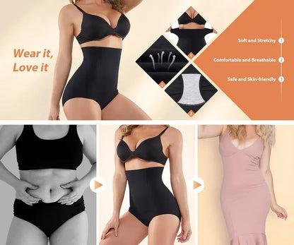 Seamless Ice Silk Tummy Control Underwear – High-Waist, Postpartum Shaping, Ultra-Thin & Invisible