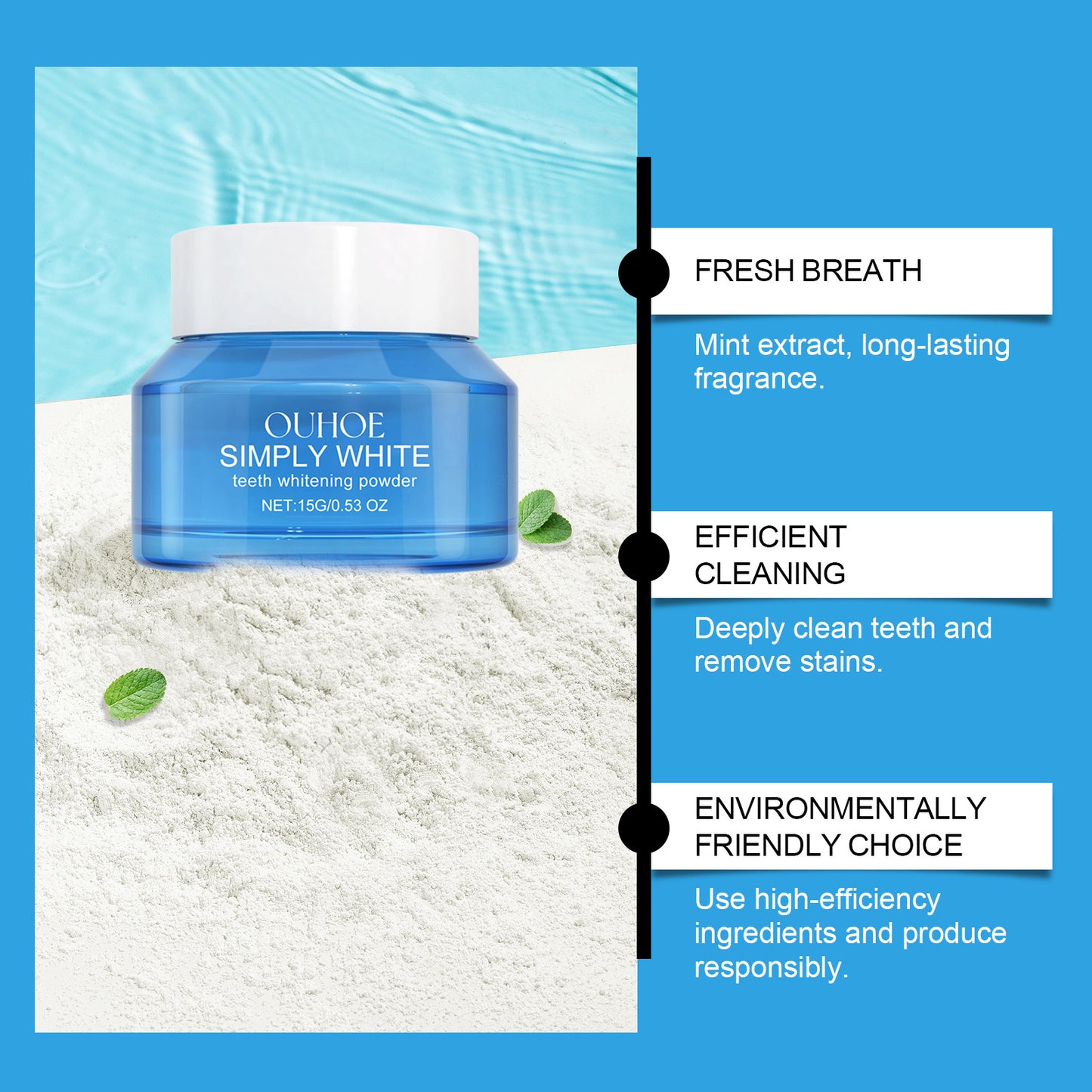 Merzuvo™ Teeth Whitening Powder – Removes Stains & Repairs Enamel