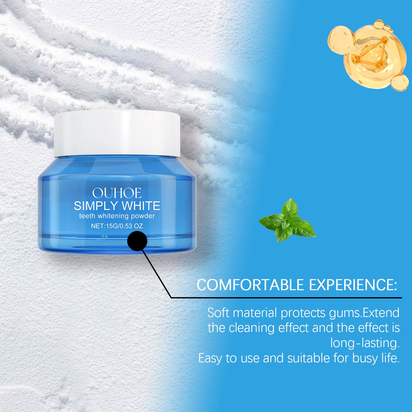 Merzuvo™ Teeth Whitening Powder – Removes Stains & Repairs Enamel