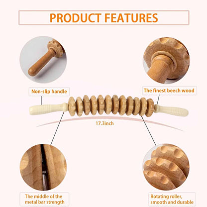 Flexible Wooden Roller – Target Hard-to-Reach Muscles