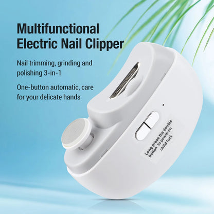 Electric Nail Clipper with LED Light – Safe & Automatic