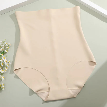 Seamless Ice Silk Tummy Control Underwear – High-Waist, Postpartum Shaping, Ultra-Thin & Invisible