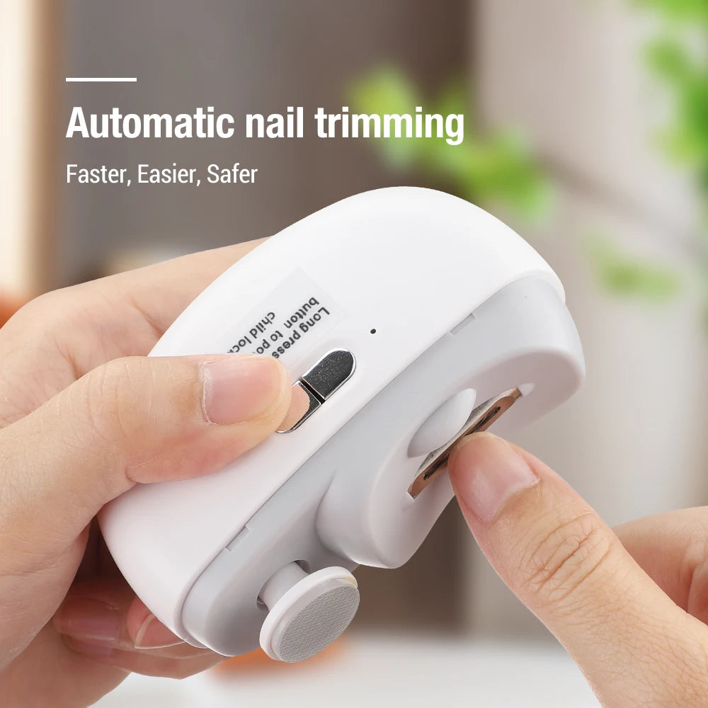 Electric Nail Clipper with LED Light – Safe & Automatic