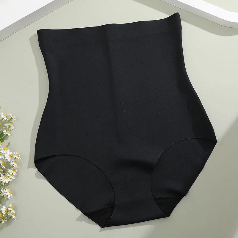 Seamless Ice Silk Tummy Control Underwear – High-Waist, Postpartum Shaping, Ultra-Thin & Invisible
